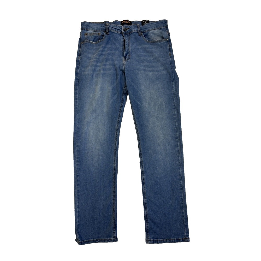 Ring Of Fire Men's 36x30 Straight Leg Blue Jeans Biker Moto‎ Urban Streetwear